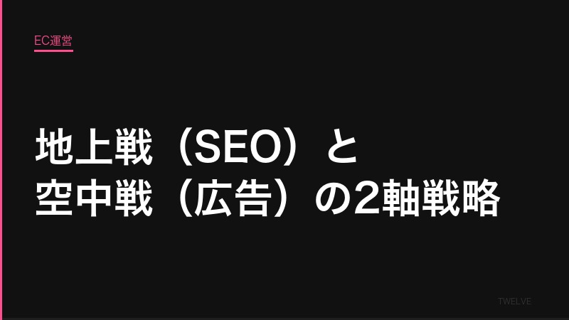 地上戦（SEO）と空中戦（広告）の2軸戦略——EC集客の最適解