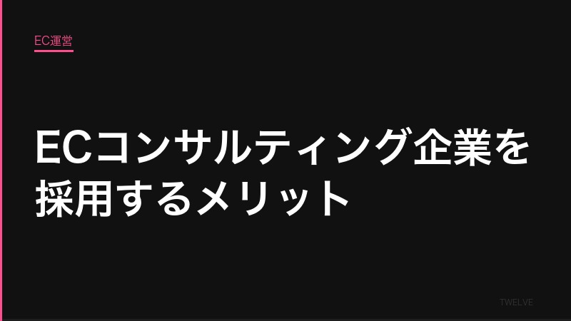 ECコンサルティング企業を採用するメリットと失敗しない選び方