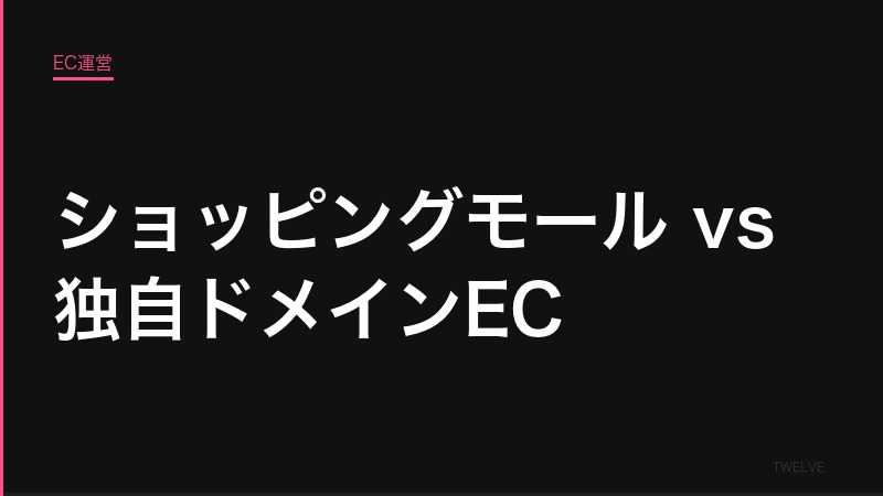ショッピングモール vs 独自ドメインEC——どちらを選ぶべきか？完全比較
