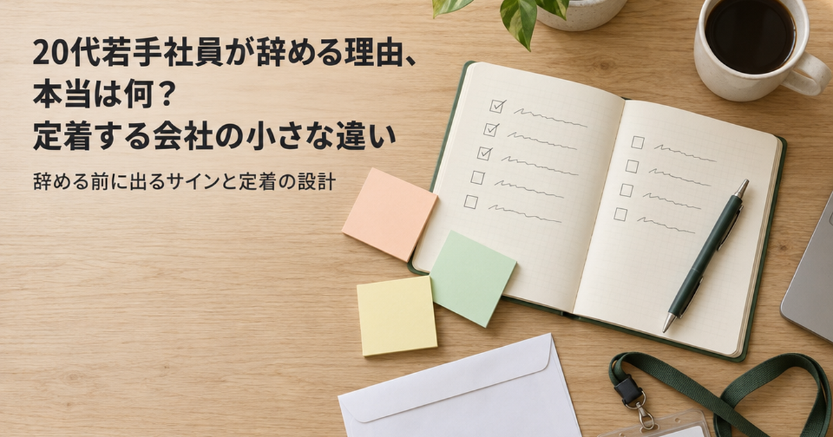 20代若手社員が辞める理由、本当は何？定着する会社の小さな違い