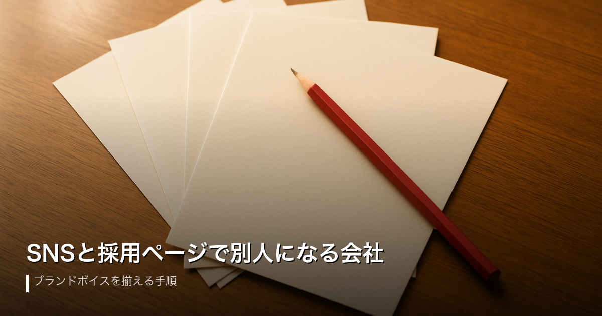 SNSと採用ページで別人になる会社｜ブランドボイスを揃える手順