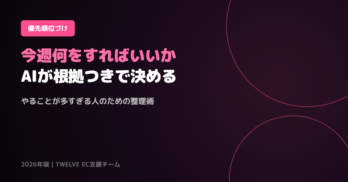 「今週何をすればいいか」が分からない人へ。優先順位をAIが決める仕組み