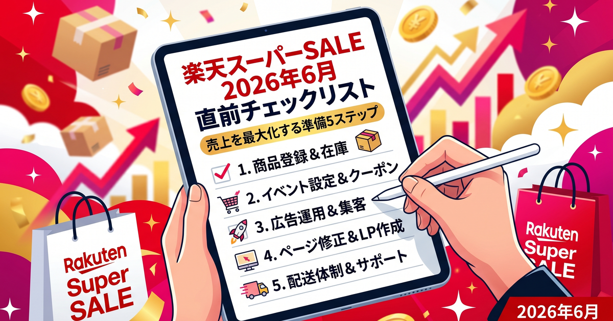 楽天スーパーSALE 2026年6月 直前チェックリスト｜売上を最大化する準備5ステップ