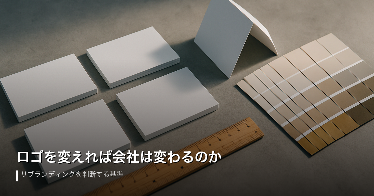ロゴを変えれば会社は変わるのか｜リブランディングを判断する基準