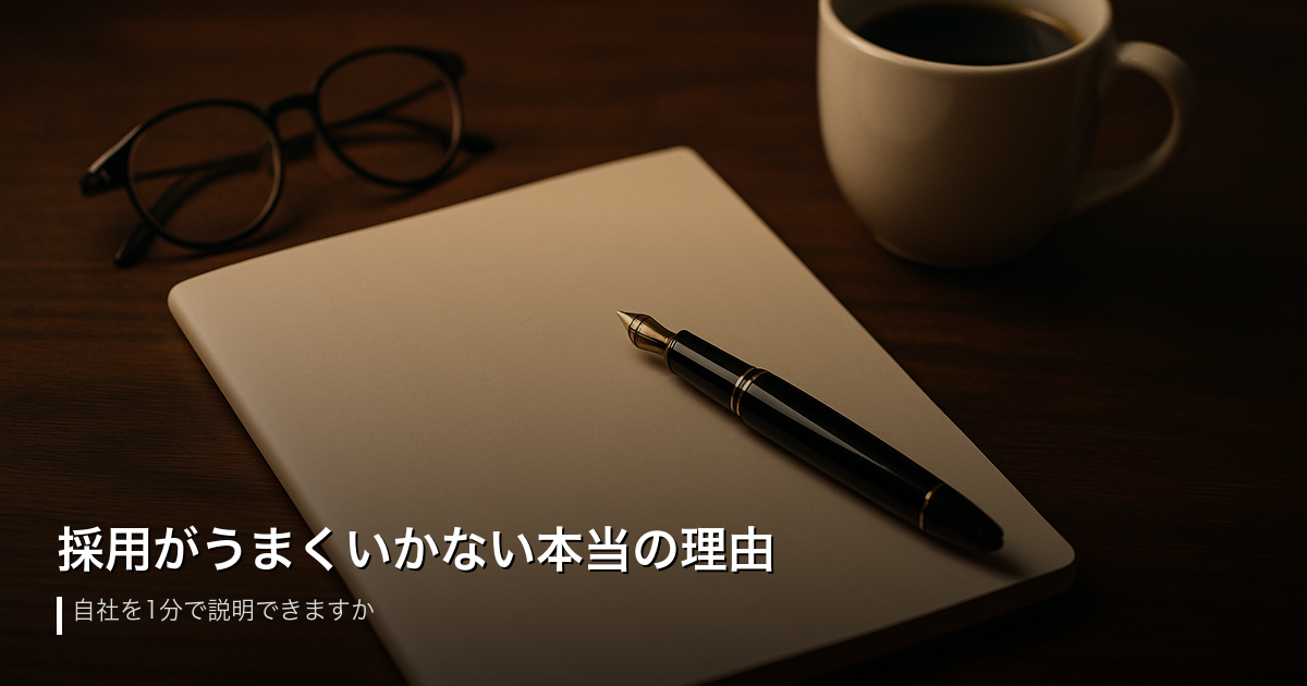 採用がうまくいかない本当の理由｜自社を1分で説明できますか