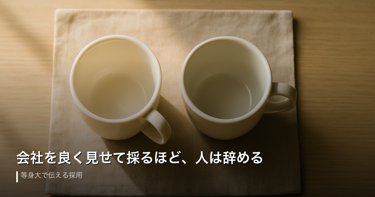 会社を良く見せて採るほど、人は辞める｜等身大で伝える採用